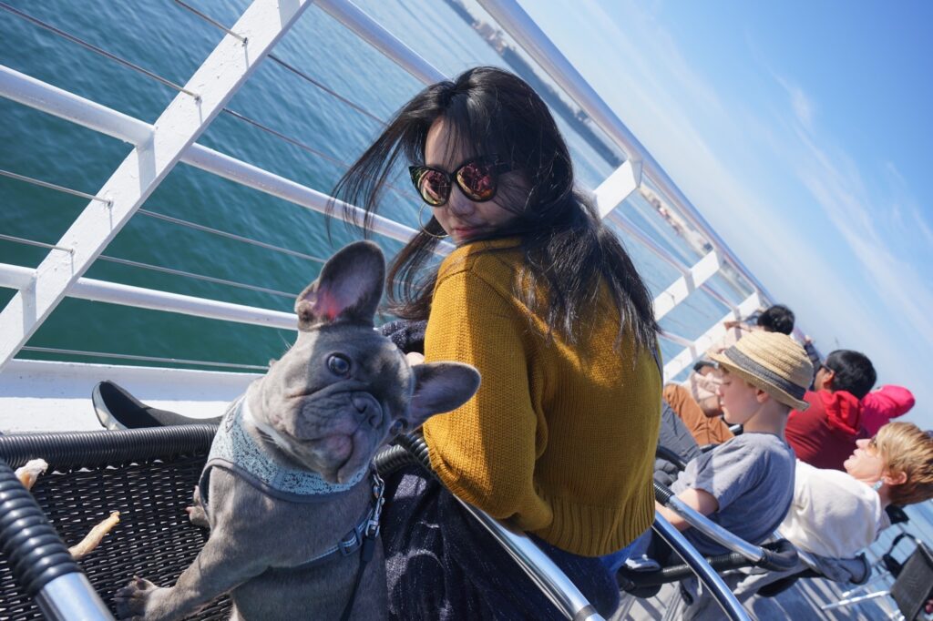 Laraine and her French Bulldog