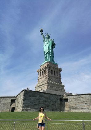 Lian visiting the Statue of Liberty